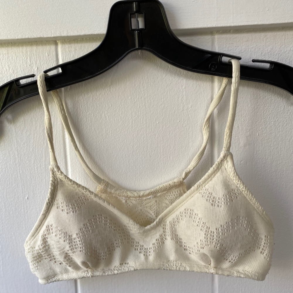Roxy White/Cream Swim Bralette Top